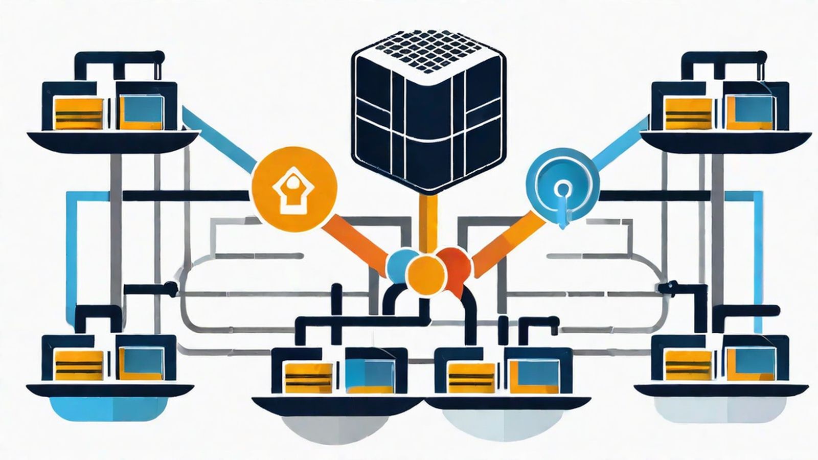 CI/CD pipeline flow chart showing build, test, and deploy stages